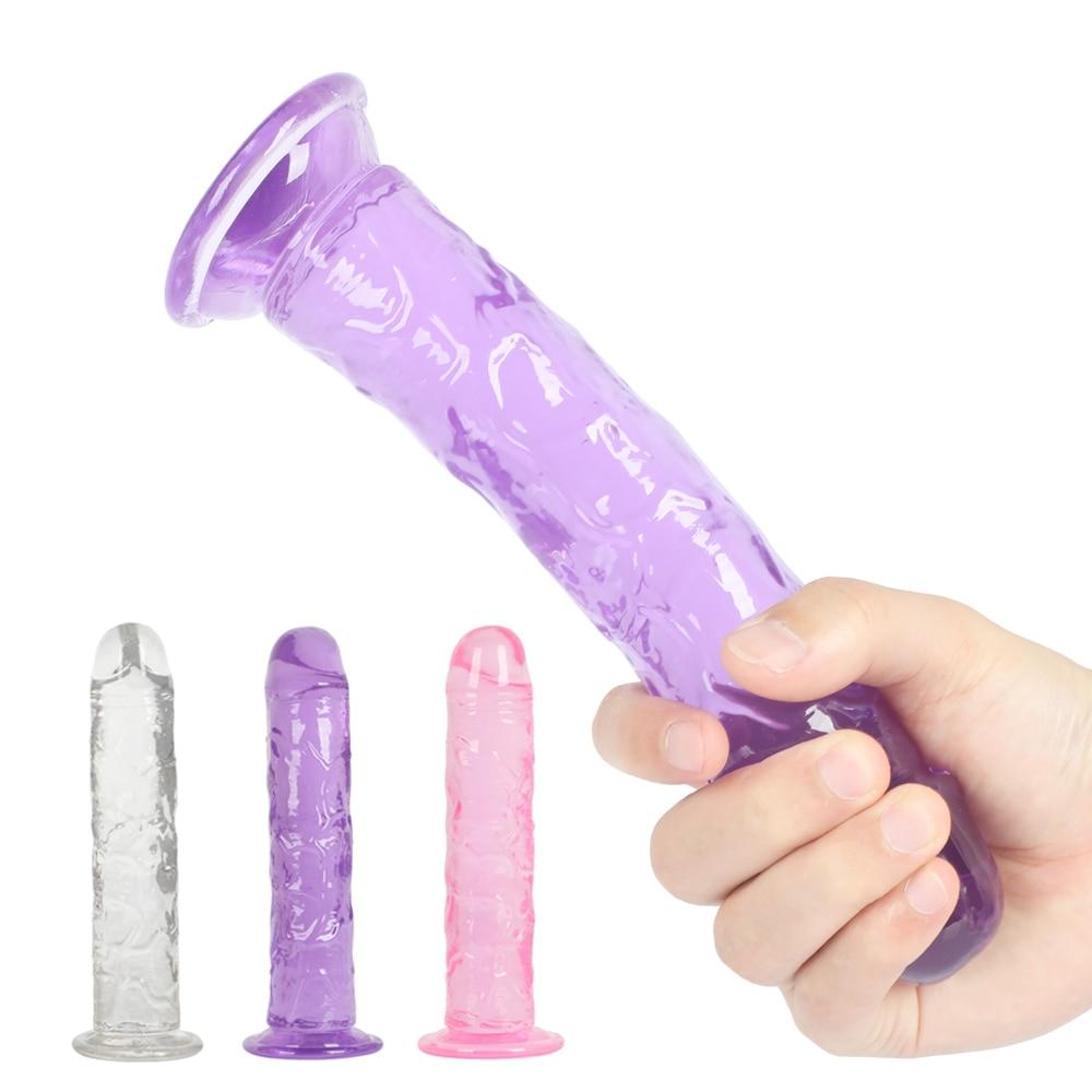 Sex Toys for Woman Erotic Soft Jelly Dildo Anal Butt Plug Realistic Penis Strong Suction Cup Dick Toy for Adult G-spot Orgasm image