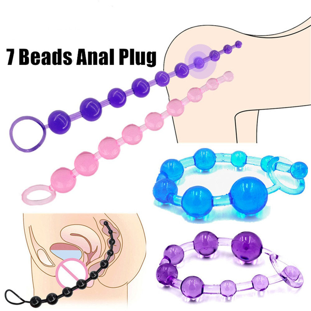 Jelly Soft Silicone Anal Beads Butt Plug Sex Toys for Women Men Adults Gay Play Pull Ring G Spot Stimulator Couple Anus Dilator